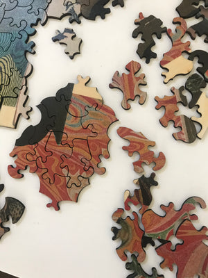 Artist Jonah Freeman and Justin Lowe Victorian-Cut Wooden Jigsaw Puzzle